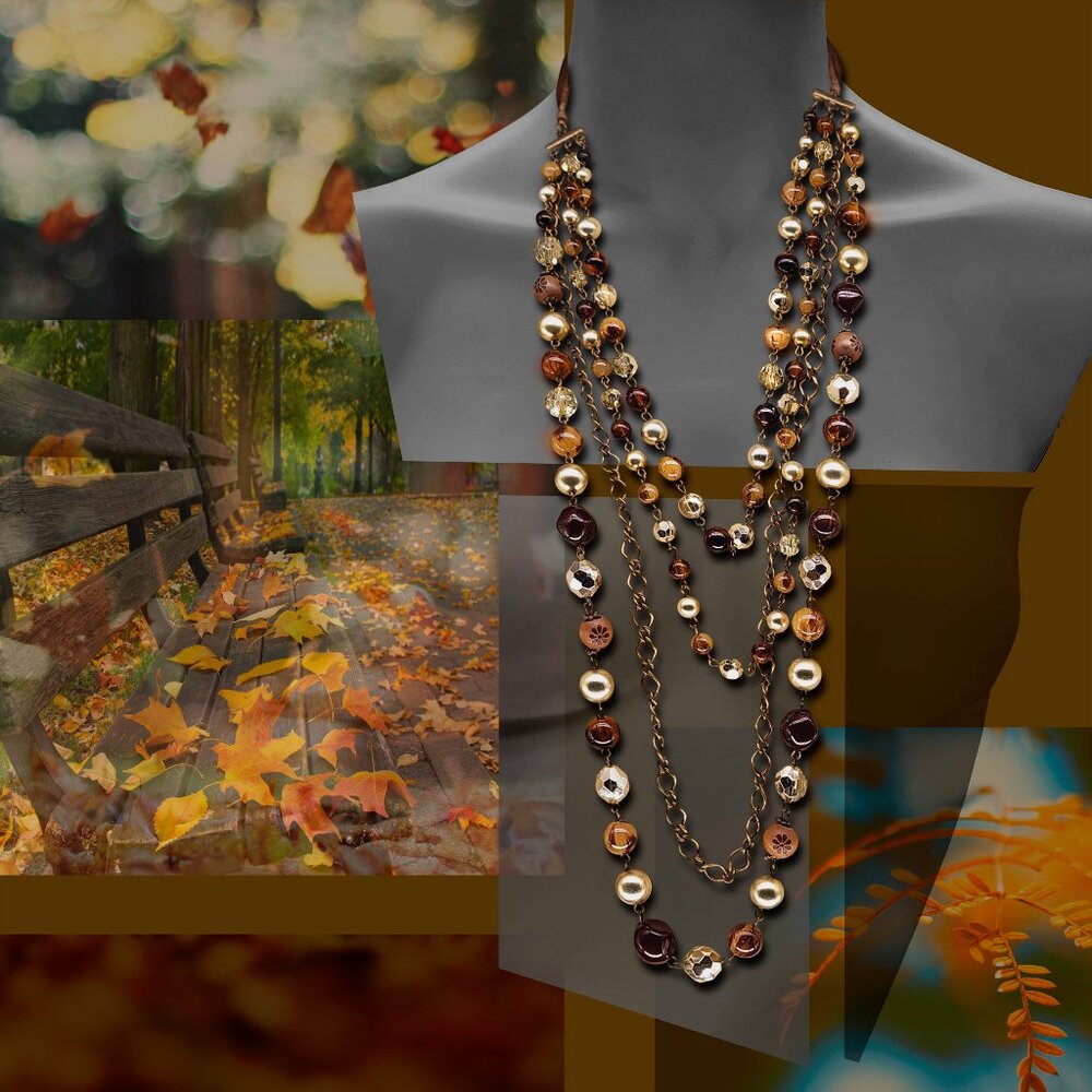FALL BLING Necklace Multi Strand
